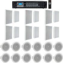 6-Zone Amplifier + (12) White Wall + (6) JBL 8124 4" Ceiling Speakers