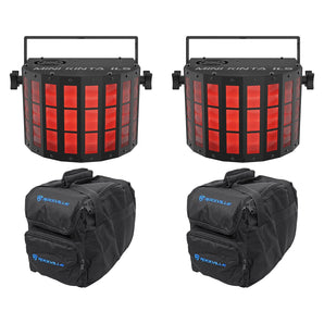 2 Chauvet DJ Mini Kinta ILS RGBW LED Party/Stage Effect Lights D-Fi USB/DMX+Bags