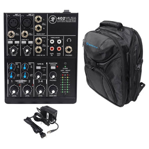 Mackie 402VLZ4 4-channel Compact Analog Mixer w/ 2 ONYX Preamps+Backpack Case