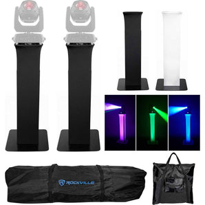 (2) Totem Stands+Black+White Scrims For 2) Chauvet Intimidator Beam 140SR Lights