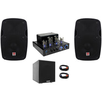BluTube LED Tube Amplifier + (2) 8" PA Speakers + 8" Subwoofer