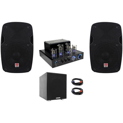 BluTube LED Tube Amplifier + (2) 8" PA Speakers + 8" Subwoofer