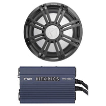 45KM102 Marine Subwoofer + Hifonics Amp + Charcoal LED Grille