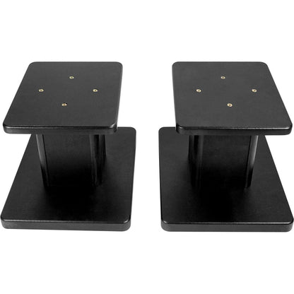RockShelf 68W White 6.5" Home Bookshelf Speakers + 8" Desktop Stands