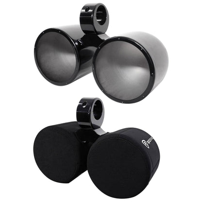 DMAC80B Dual 7.7" Black Aluminum Wakeboard Tower Speaker Pods+Covers
