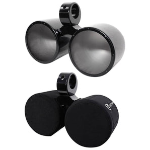 Rockville DMAC80B Dual 7.7" Black Aluminum Wakeboard Tower Speaker Pods+Covers