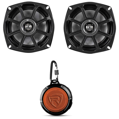 10PS52504 Motorcycle Speakers + RPB1 Waterproof Bluetooth Speaker