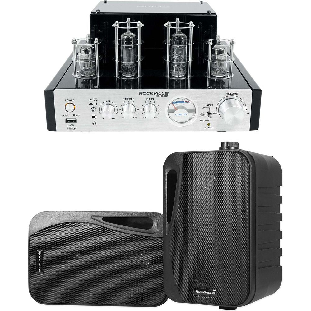 BluTube Tube Amplifier/Home Theater Bluetooth Receiver + (2) 4" Speakers