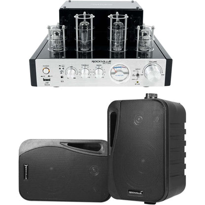BluTube Tube Amplifier/Home Theater Bluetooth Receiver + (2) 4" Speakers