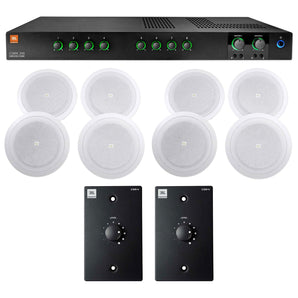 JBL CSMA240 Commercial Amplifier+(8) 8" In-Ceiling Speakers+(2) Wall Controllers