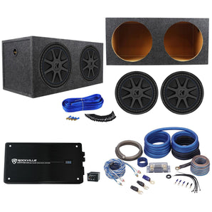 (2) Kicker 44CVX154 15" CVX 2000w RMS Subwoofers+Sealed Sub Box+Amplifier+Wires