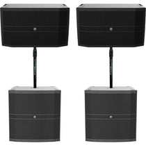 (2) DRM12A-P 2000W Passive PA Speaker Bundle with Subwoofers & Air-Assist Poles