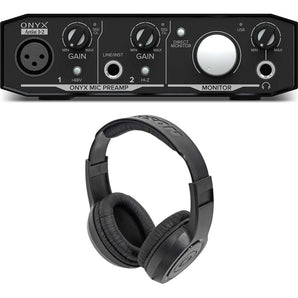 Mackie Onyx Artist 1.2 2x2 USB Recording Studio Interface + Samson Headphones