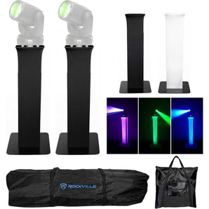 Pair Totem Stands+Black+White Scrims For (2) American DJ Inno Beam LED Lights