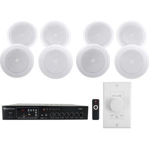 8) JBL 8" 7Ceiling Speakers+Commercial Amp+Wall Volume Control 4 Restaurant/Cafe