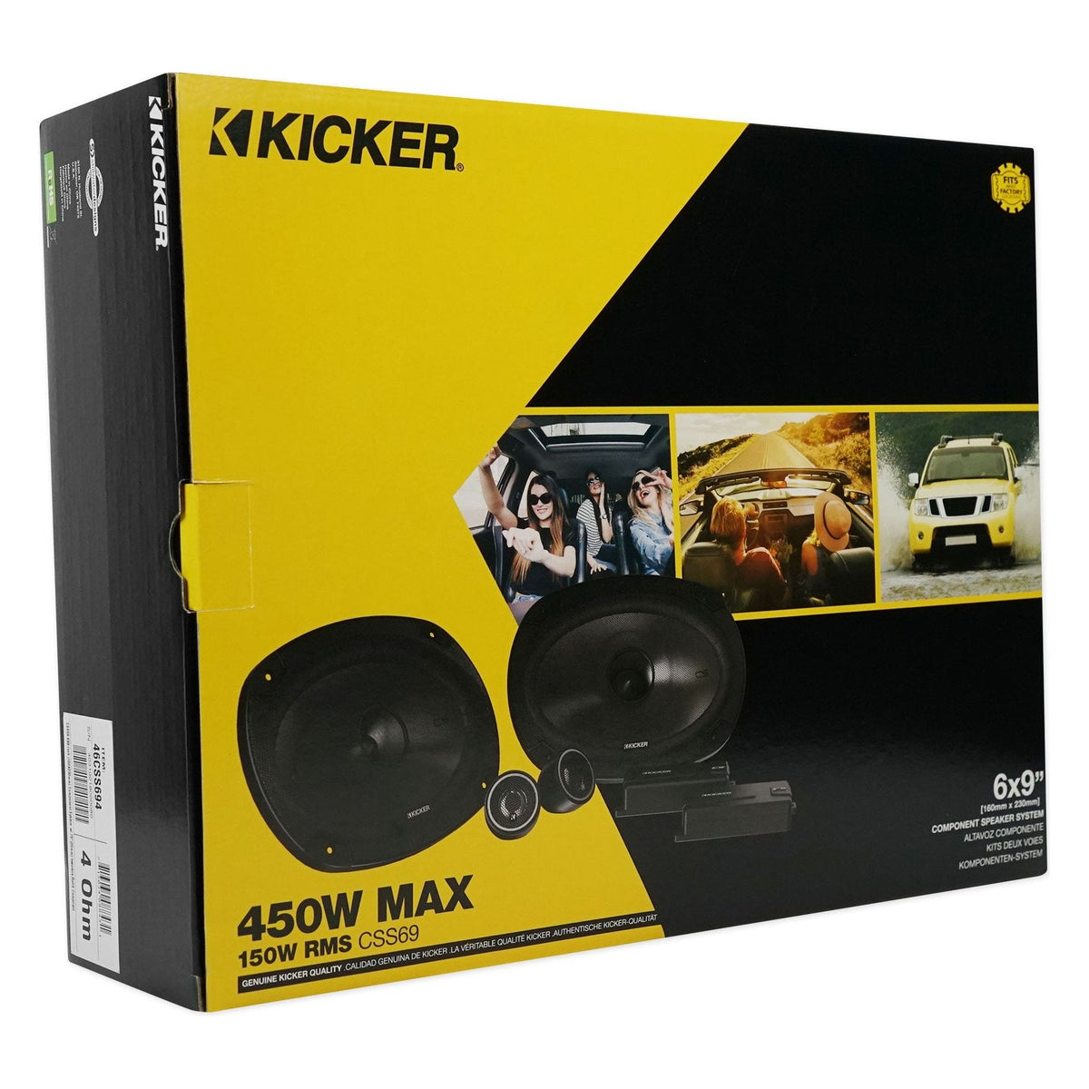 KICKER 46CSS694 6x9" 900w Car Component Speakers CSS69+2-Channel Amplifier+Wires