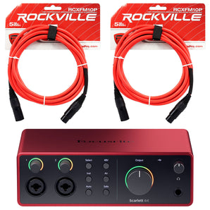 Focusrite Scarlett 4i4 4th Gen Studio Recording USB Audio Interface + XLR Cable