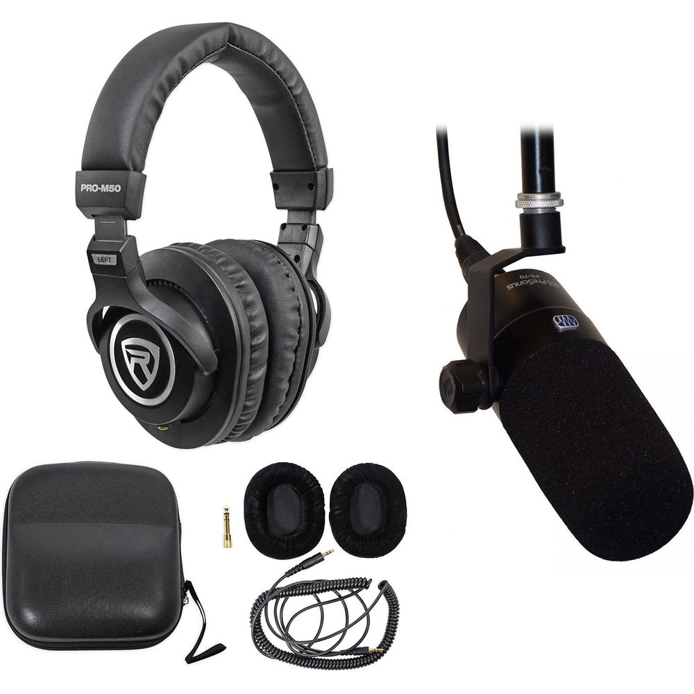 PD-70 Broadcast Microphone with Studio Headphones