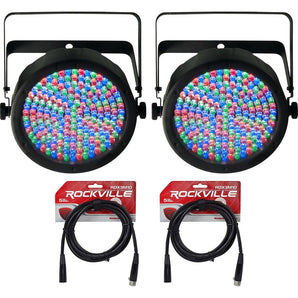 (2) Chauvet SlimPAR 64 Compact DMX LED Wash Light + (2) FREE 10FT DMX Cable