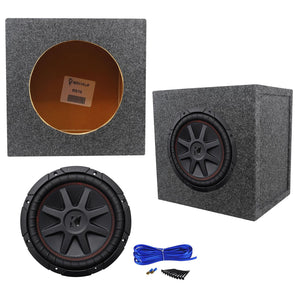 Kicker 43CVR104 COMPVR 10" 700W DVC 4-Ohm Car Subwoofer+Sealed Sub Box Enclosure