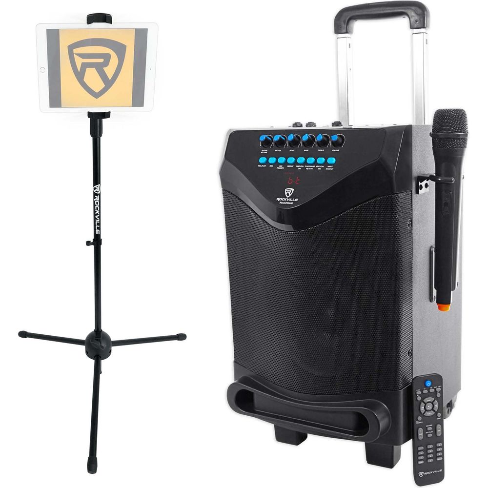 8" Portable Bluetooth Karaoke Machine/System Wireless Mic+Tablet Stand