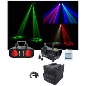 Chauvet DJ Duo Moon Moonflower/Strobe Effect Light+Clamp+Bag+LED Fog Machine