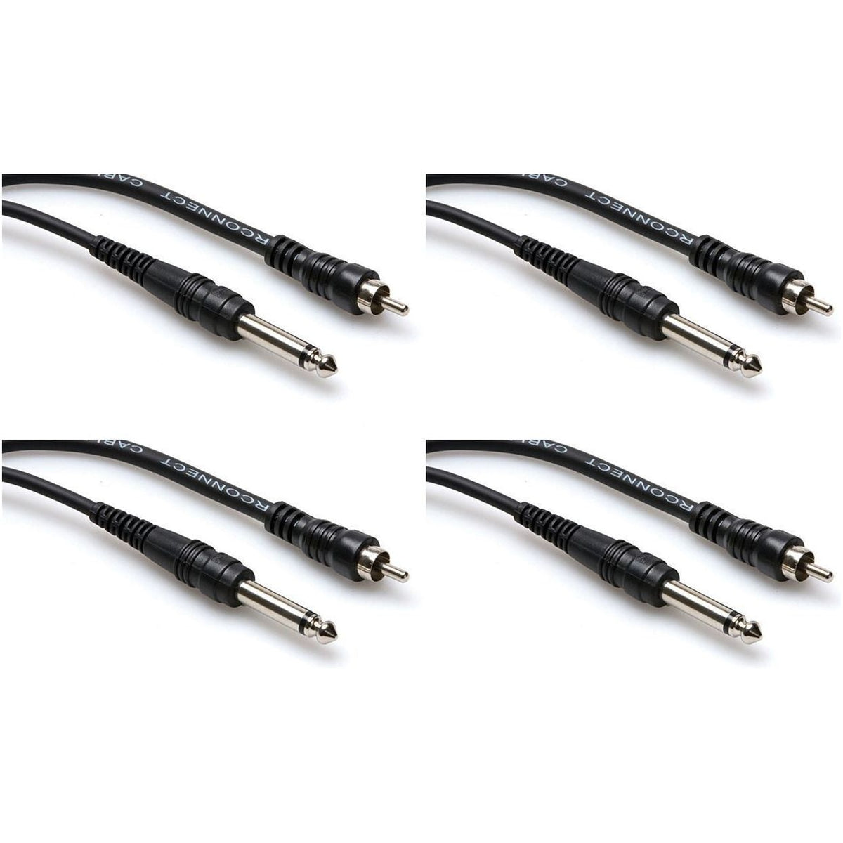 4 CPR-115 1/4" TS to RCA 15 Foot Unbalanced Audio Cables