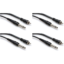 4 CPR-115 1/4" TS to RCA 15 Foot Unbalanced Audio Cables