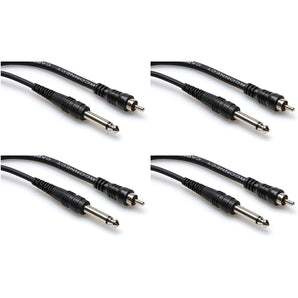 4 Hosa CPR-115 1/4" TS-RCA 15FT Unbalanced Interconnect Audio Cables