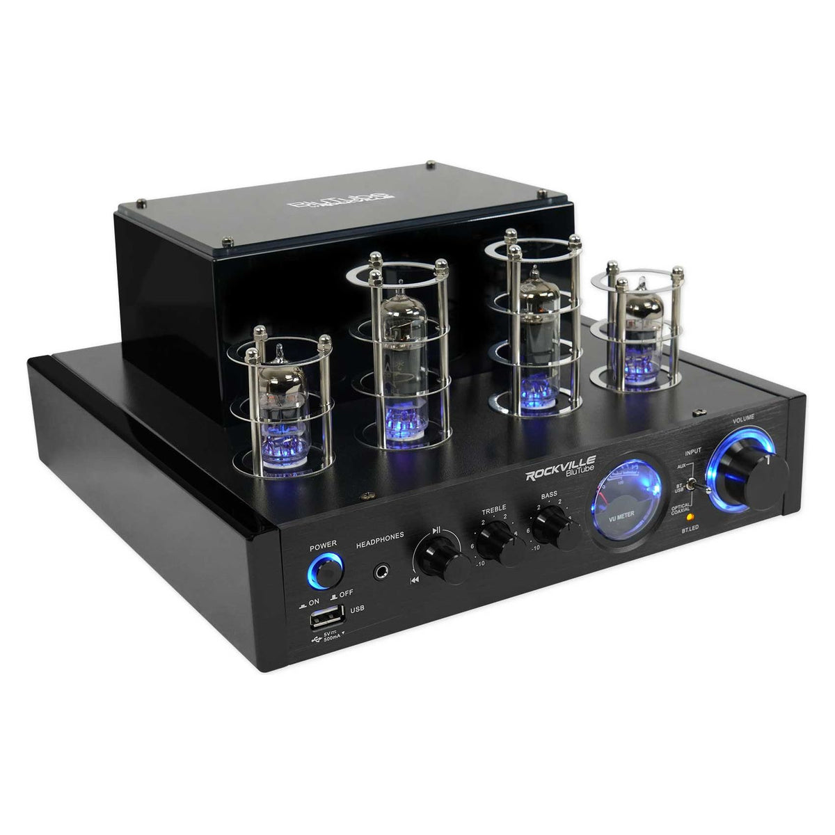 BluTube LED Tube Amplifier + (2) 6.5" Indoor/Outdoor Wall Speakers