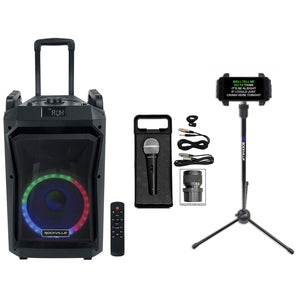 Rockville RockNGo 800 10" Karaoke Machine System w/ LED's+Wheels+Tablet Stand