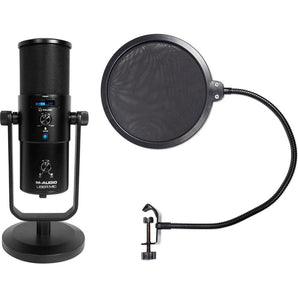 M-Audio UBER MIC Recording Podcasting Gaming Streaming USB Microphone+Pop Filter