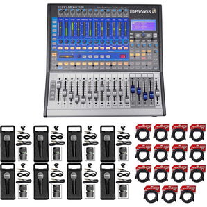PRESONUS Studiolive SL-1602 USB 16.0.2 Digital Mixer+(15) XLR Cables+(8) Mics