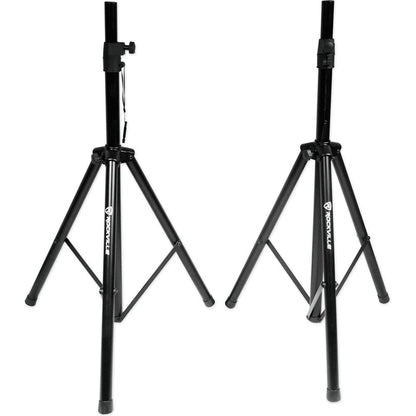 (2) SRT215 1600W 15in PA Speaker Bundle with Mixer, Stands & Headphones