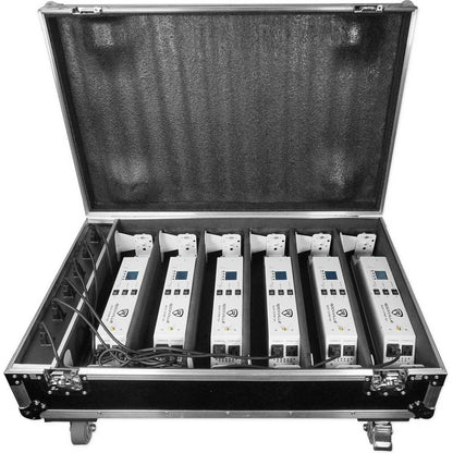 (6) Rockville BEST PAR+STRIP+WEDGE White Wireless DMX Battery Lights+Controller