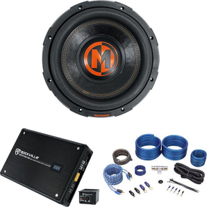 Memphis Audio MJP1022 10" 1500 Watt MOJO Car Subwoofer+Mono Amplifier+Amp Kit