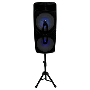 Technical Pro STAGE28 Dual 8" Rechargeable LED Bluetooth Speaker + Stand + Mic