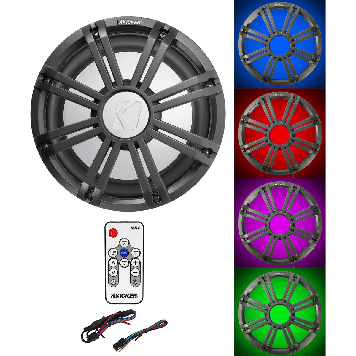 45KM102 Marine Subwoofer + Charcoal LED Grille + KMLC Remote