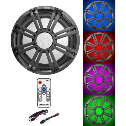 45KM102 Marine Subwoofer + Charcoal LED Grille + KMLC Remote