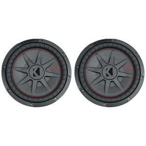 (2) Kicker 48CWRT124 COMPRT12 2000W 12" DVC 4-Ohm Shallow Car Subwoofers Subs