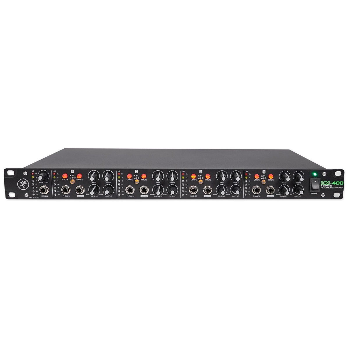Mackie HM-400 Pro Rackmount 4-Channel Headphone Amplifier w/12 Headphone outputs
