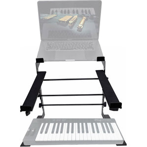 Rockville Dual Shelf Laptop+Controller Stand for IK Multimedia iRig Keys 37