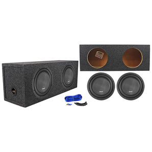 2) American Bass XR-10D2 2000w 10" Car Audio Subwoofers+Sealed Sub Box Enclosure