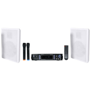 Rockville RPA70WBT Bluetooth Home Theater Receiver+Pair 5.25" Slim Wall Speakers