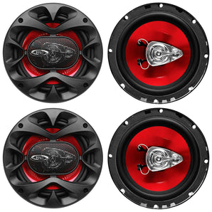 (4) Boss CH6530 6.5" 300 Watt 3-Way Full Range Car Audio Speakers Chaos Series