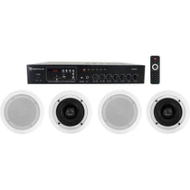Home Audio Receiver + (4) 5.25" White Ceiling Speakers
