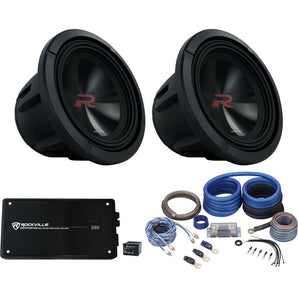 (2) Alpine R2-W10D4 10" Type-R 750w Car Audio Subwoofers+Mono Amplifier+Amp Kit