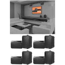 (8) HP4S-8 Black 4" Outdoor/Indoor Home Theater Swivel Speakers