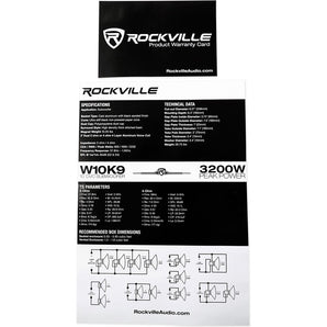 (2) Rockville W10K9D4 10" 6400 Watt Car Audio Subwoofers Dual 4-Ohm Subs