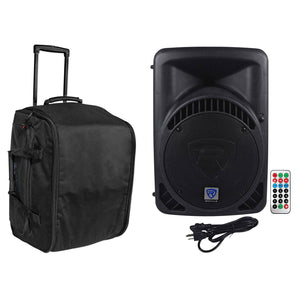Rockville RPG12BT 12" Active Bluetooth Wirless Link DJ PA Speaker+Rolling Bag